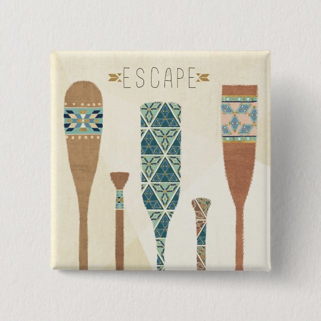 Outdoor Geo VI | Escape 2 Inch Square Button (Front)