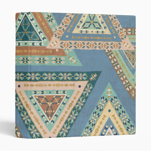 Outdoor Geo X   Blue Tribal Indian Pattern Binder