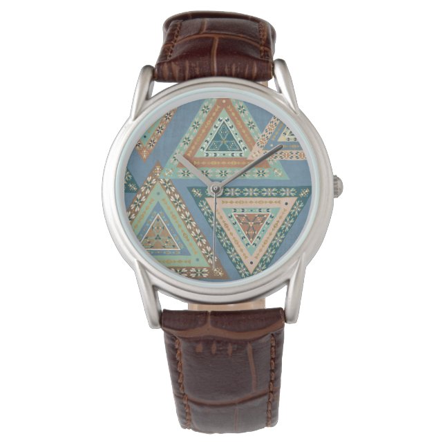 Outdoor Geo X | Blue Tribal Indian Pattern Watch (Front)