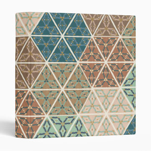 Outdoor Geo XI   Blue & Green Tribal Pattern Binder