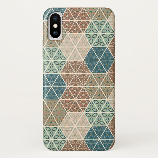 Outdoor Geo XI | Blue & Green Tribal Pattern Case-Mate iPhone Case (Back)