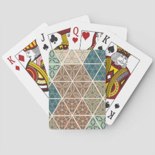 Outdoor Geo XI Blue & Green Tribal Pattern Playing Cards