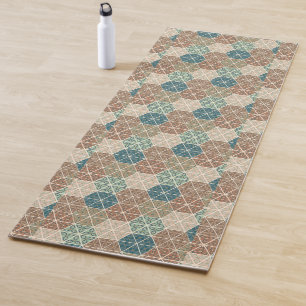 Outdoor Geo XI Blue & Green Tribal Pattern Yoga Mat