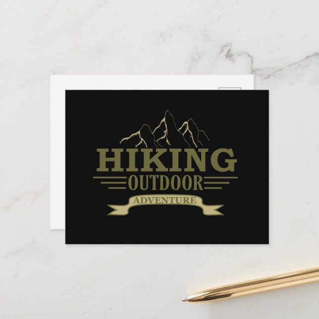 Outdoor hike hikers hiking adventure  holiday postcard (Front/Back In Situ)