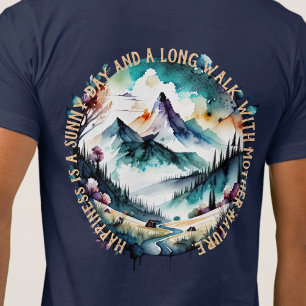 Outdoor Hike, Mother Nature, Mountain, River T-Shirt
