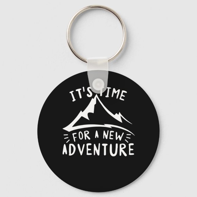 Outdoor Hiking Lover Time New Adventure Keychain (Front)