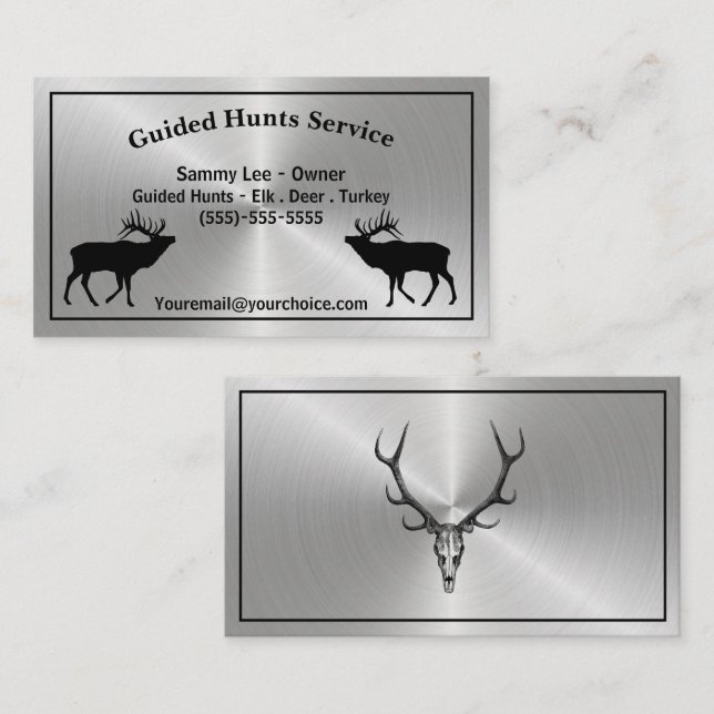 Outdoor Hunting Guide Service Professional Busines Business Card (Front/Back)