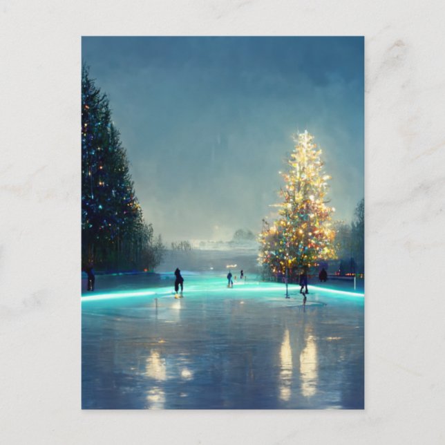 Outdoor ice skating rink in the country  postcard (Front)