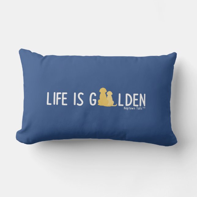 Outdoor Life is Golden Throw Pillow, Housewarming  Lumbar Pillow (Front)