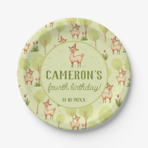 Outdoor Llama kid’s birthday celebration Paper Plate