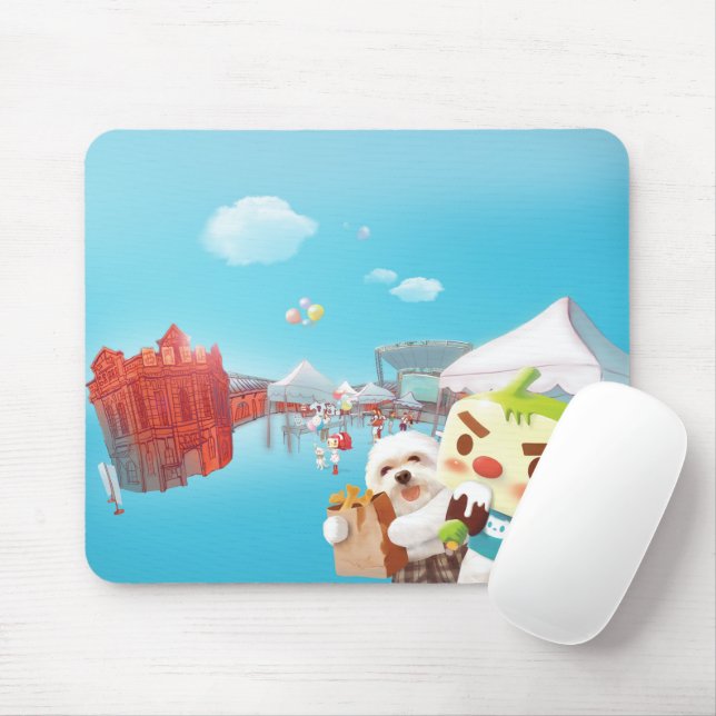 Outdoor Market Fun Mouse Pad (With Mouse)