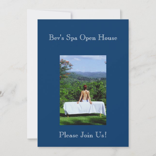 Outdoor Massage Photograph Invitation (Front)