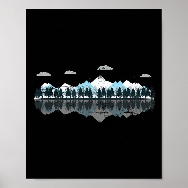 Outdoor Mountain Forest Reflection Nature Poster (Front)