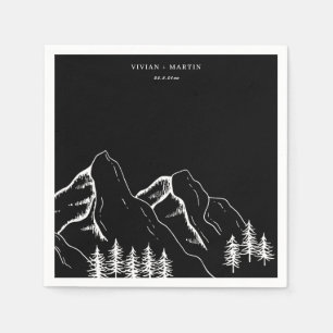Outdoor Mountain Pine Tree Wedding Napkin