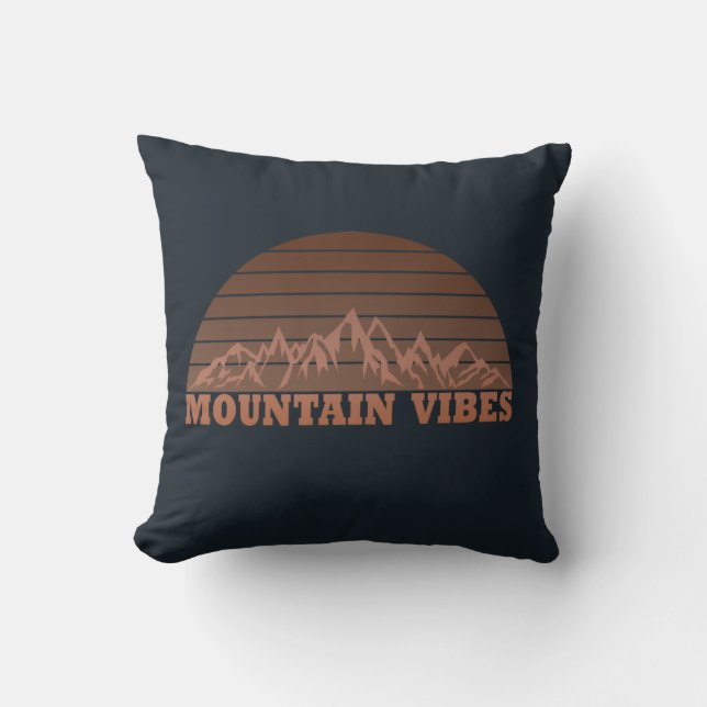 Outdoor mountain vibes hiking lover throw pillow (Front)