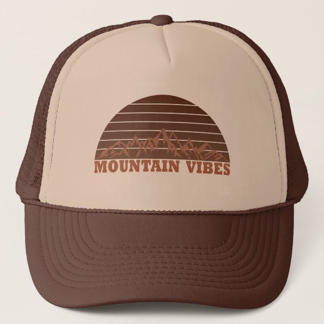Outdoor mountain vibes hiking lover trucker hat (Front)