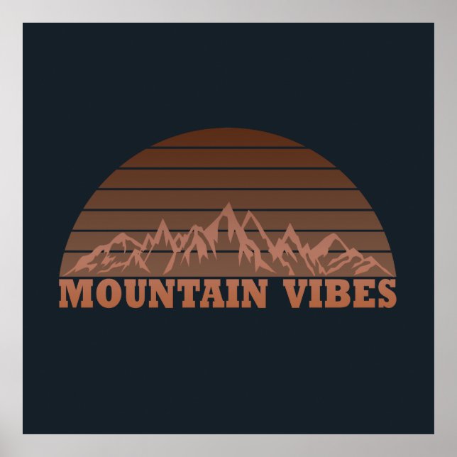 Outdoor mountain vibes vintage retro sunset poster (Front)