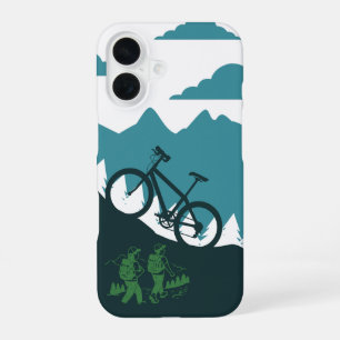 Outdoor MTB Rider Silhouette Design iPhone 16 Case