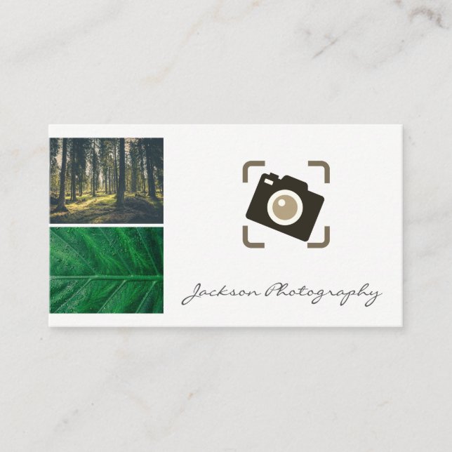 Outdoor Nature Photography Camera Icon Business Card (Front)