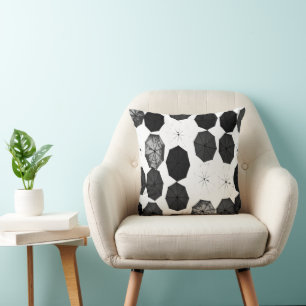 outdoor or indoor grey black white umbrellas throw pillow