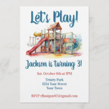 Outdoor Park Playground Kids Birthday Invitation
