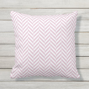 Outdoor Pillow   Pink Herringbone Pattern