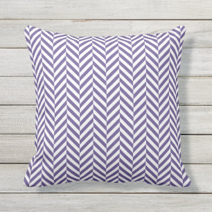 Outdoor Pillow   Purple Herringbone Pattern