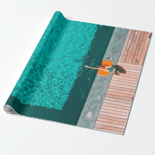 Outdoor pool wrapping paper