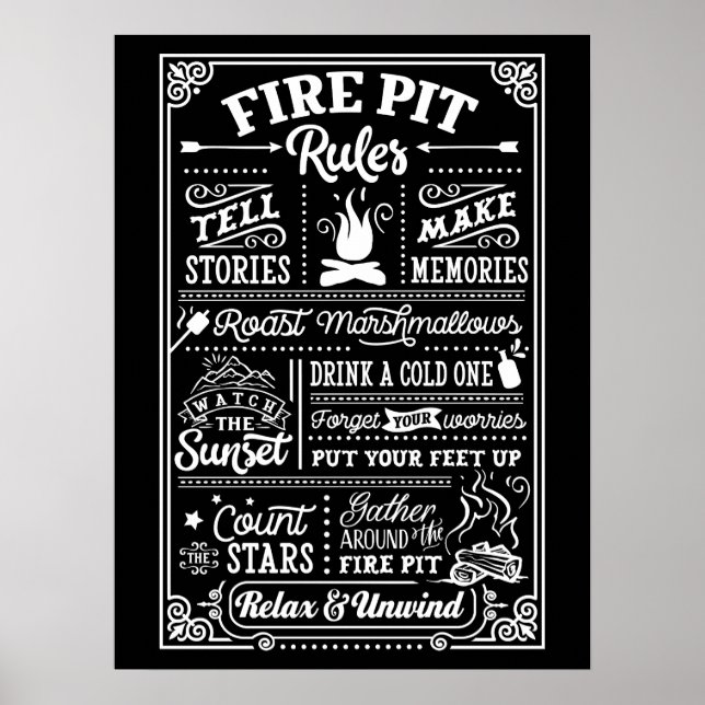 OUTDOOR POSTERS - Firepit Rules (Front)