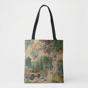 Outdoor recreation vintage seamless pattern with h tote bag