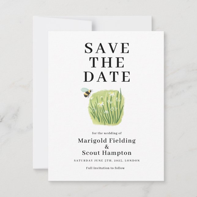 Outdoor Save The Date Card for Whimsical Wedding (Front)