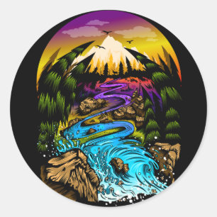 Outdoor Scene Classic Round Sticker