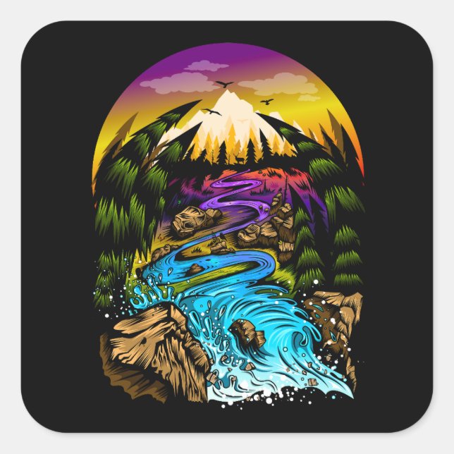 Outdoor Scene Square Sticker (Front)