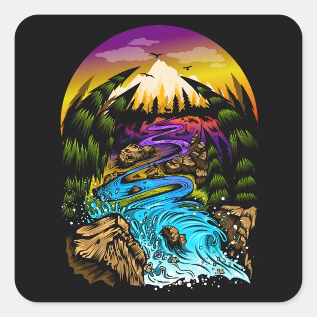 Outdoor Scene Square Sticker (Front)