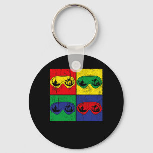 Outdoor Snowboarding Pop Art Sport Snowboarder Sno Keychain