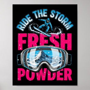 Outdoor Snowboarding Skiing Fresh Powder Snowboard Poster