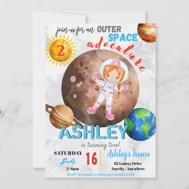 Outdoor Space Adventure 2 Anniversaire Carte d'inv (Devant)