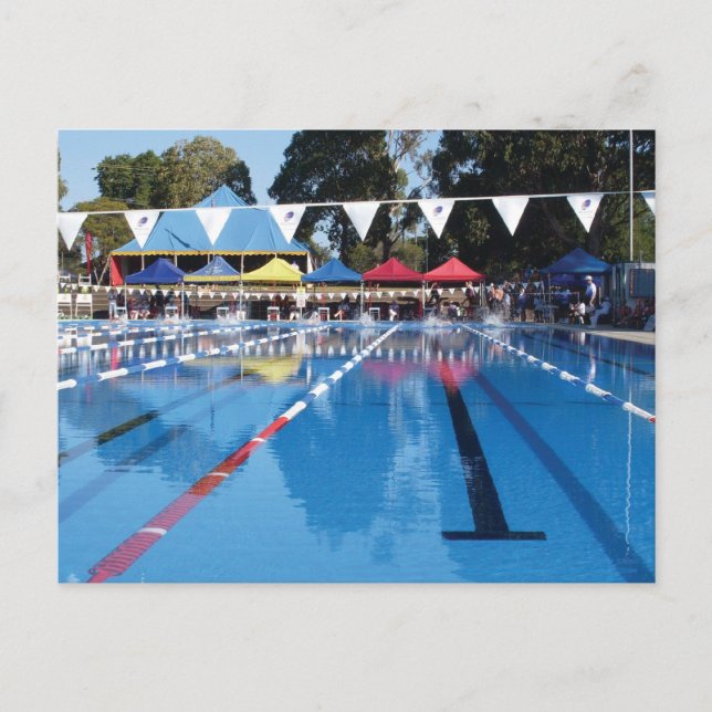 Outdoor Swimming Pool Postcard (Front)