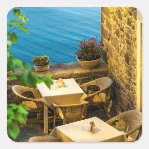 Outdoor Tables at Restaurant During Covid Square Sticker