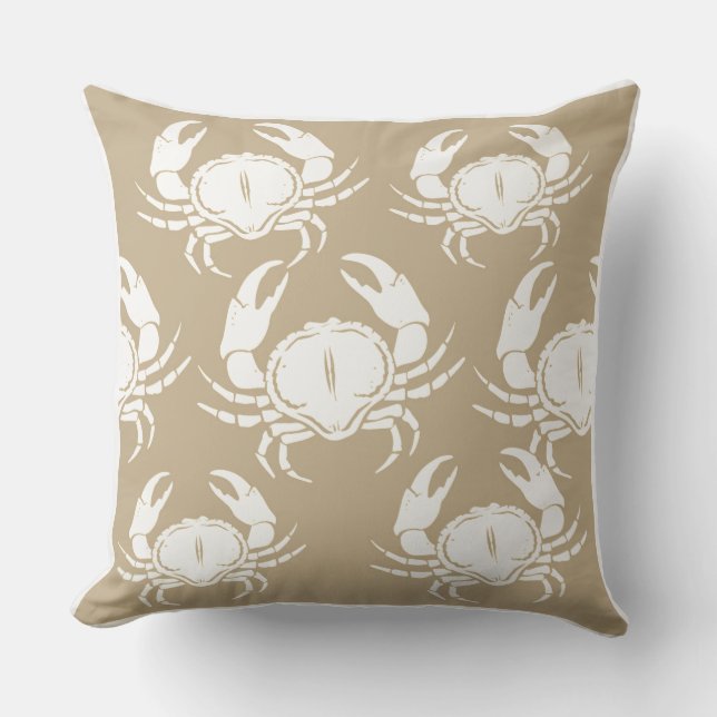 Outdoor Throw Pillow-Crabs Throw Pillow (Front)