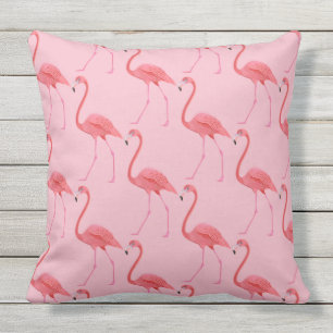 Outdoor Throw Pillow-Flamingos Pillow