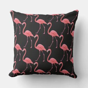 Outdoor Throw Pillow-Flamingos Throw Pillow
