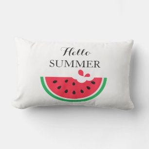 Outdoor Throw Pillow-Hello Summer  Lumbar Pillow