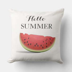 Outdoor Throw Pillow-Hello Summer Throw Pillow