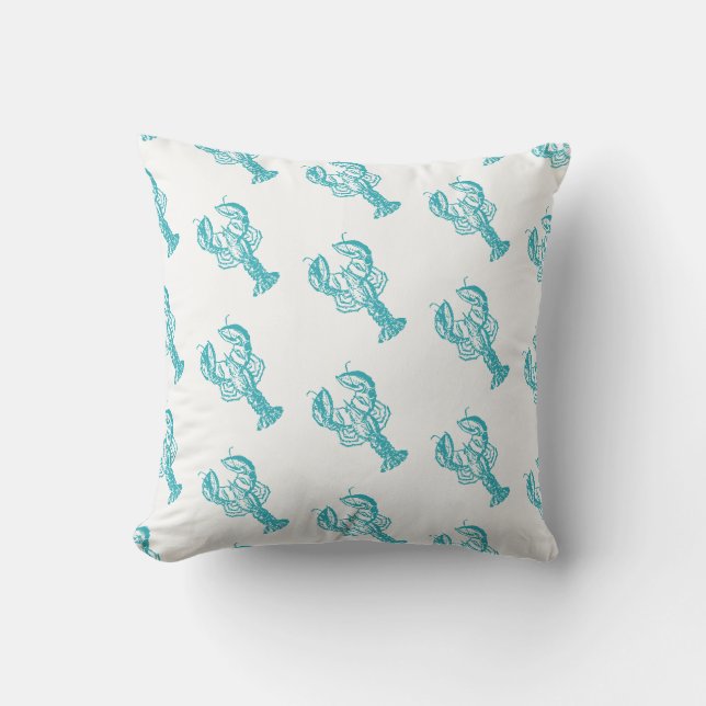 Outdoor Throw Pillow-Lobster Pillow (Front)