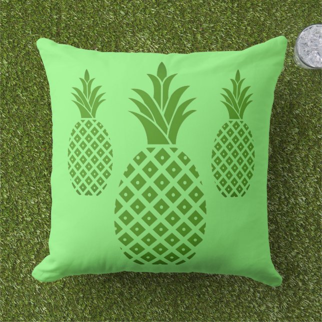 Outdoor Throw Pillow-Pineapples Pillow (Grass)