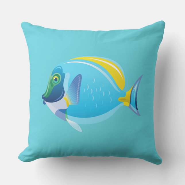 Outdoor Throw Pillow-Tropical Fish Pillow (Front)