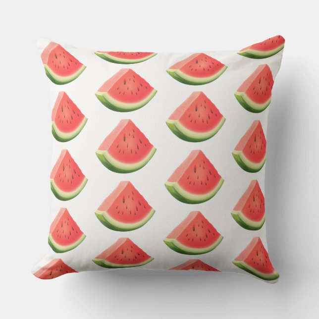 Outdoor Throw Pillow-Watermelon Throw Pillow (Front)