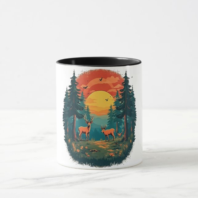 Outdoor Tree Nature Lover Wildlife Retro Forest Mug (Center)