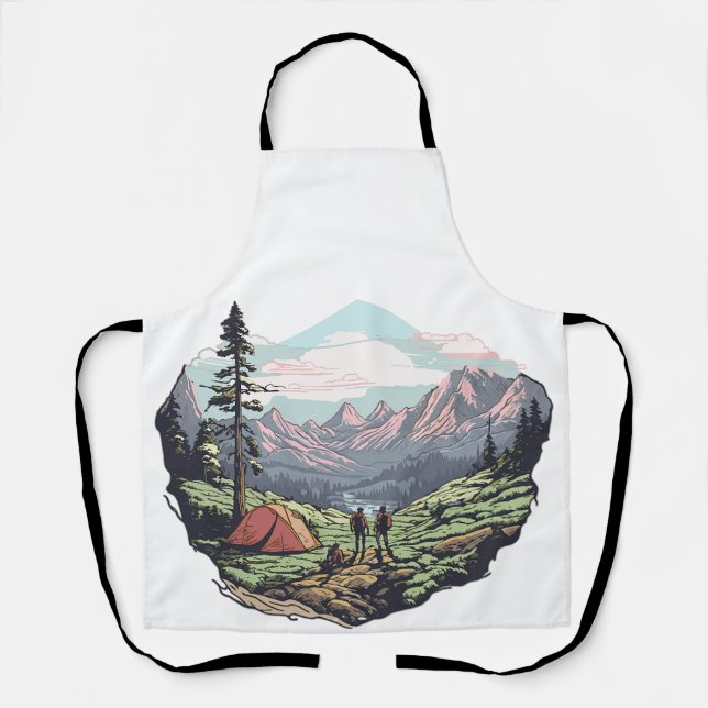 Outdoor unique, retro/vintage graphic apron (Front)